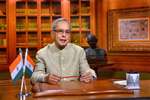 President Pranab Mukherjee addressing the nation on the eve of 66th Republic Day Celebration at Rashtrapati Bhavan in New Delhi.